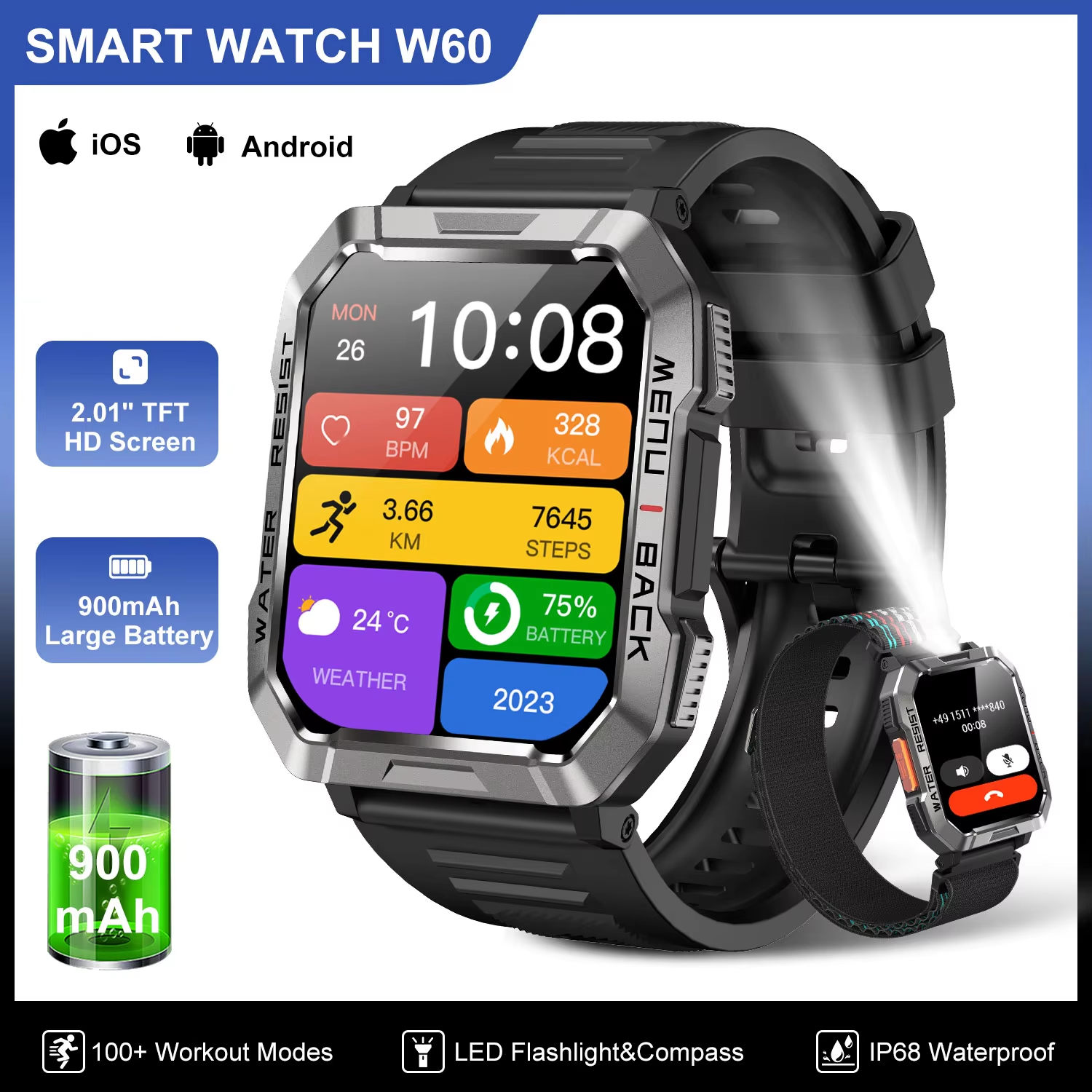 Blackview W60 Waterproof Smart - đánh giá và giá Compass Lensatic