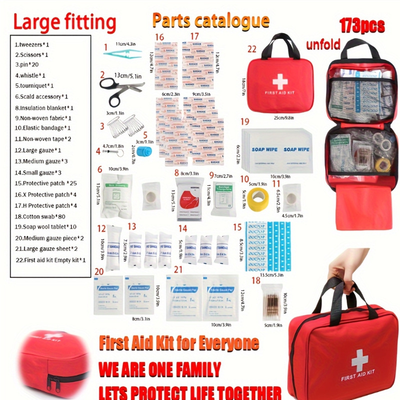 173Pcs First Aid Kit Full Set  - đánh giá và giá Bivy Bag Emergency