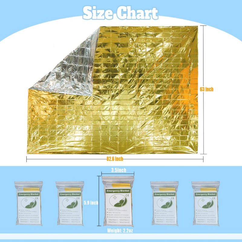 5PCS Dual Color Silver Gold My - đánh giá và giá Survival Blanket Reflective