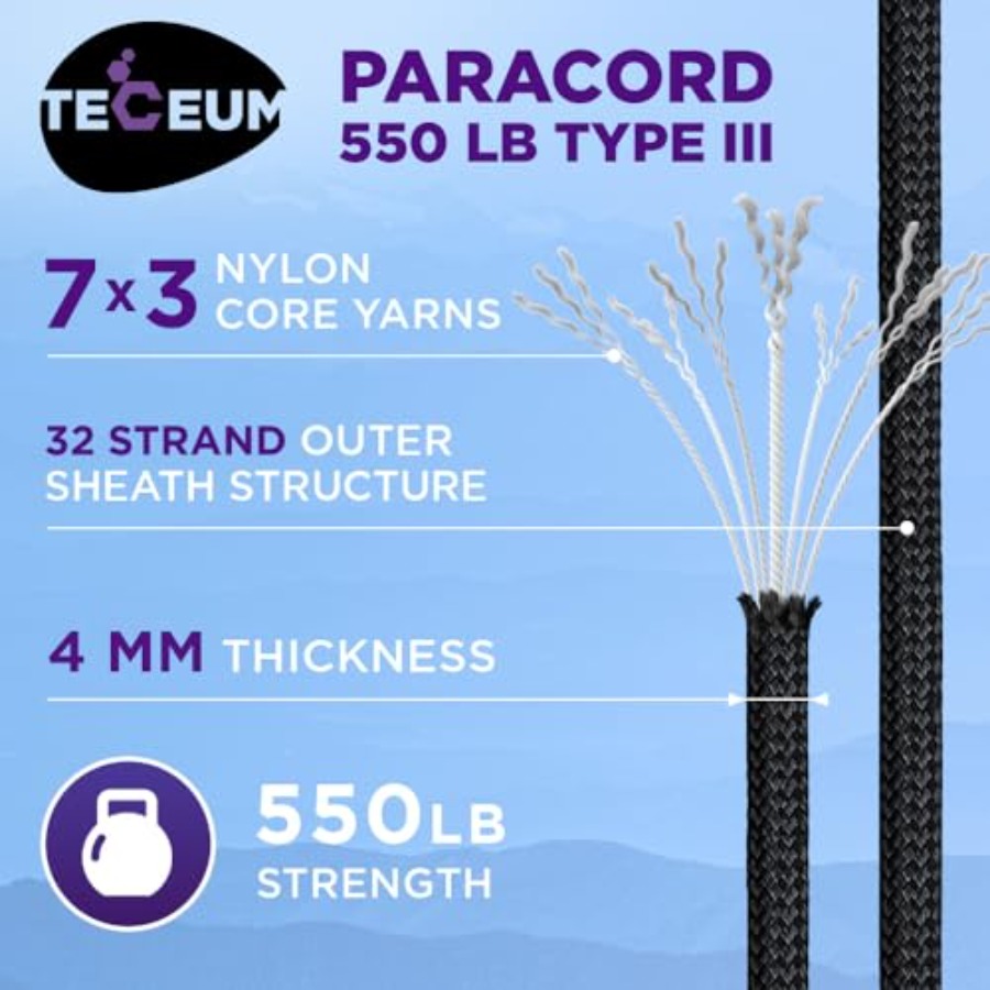 Reflective Paracord Rope 1000  - đánh giá và giá Para Cord 1000Ft