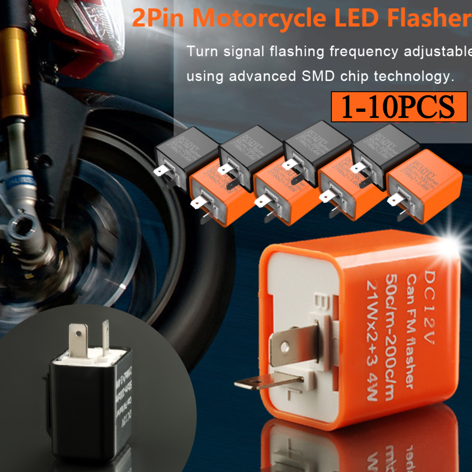 2Pin Motorcycle LED Flasher Re - đánh giá và giá Signal Panel Orange