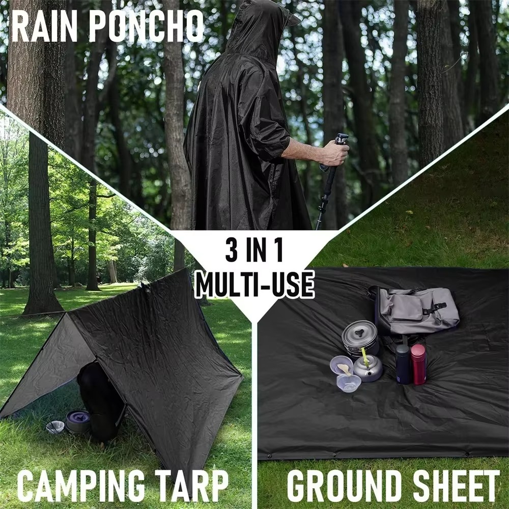 New 3 in 1 Outdoor Raincoat Ho - đánh giá và giá Emergency Poncho Rain