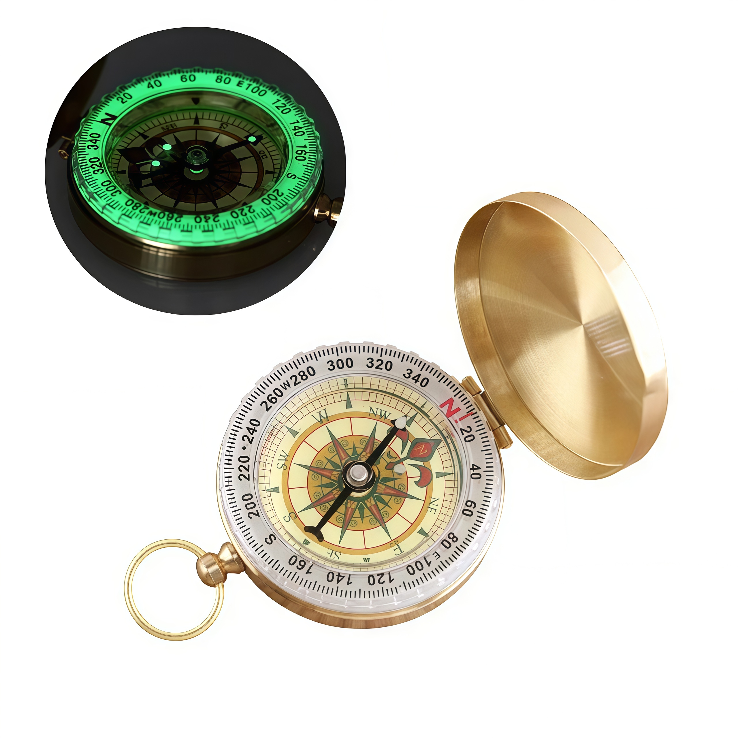 Brass Outdoor Compass - Gold C - đánh giá và giá Compass Lensatic