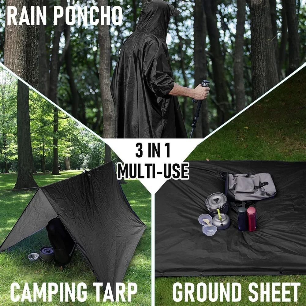 3 In 1 Outdoor Military Rainco - đánh giá và giá Emergency Poncho Rain