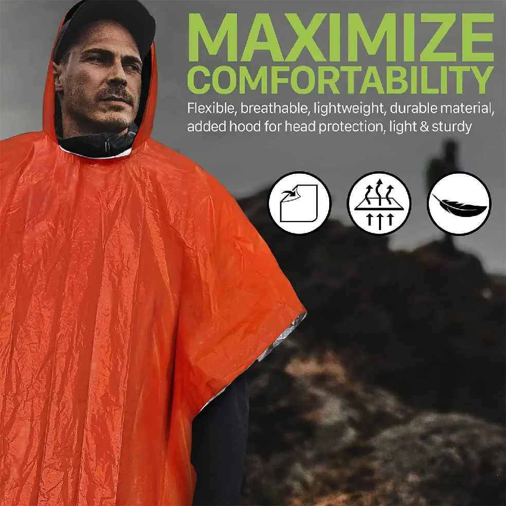 Emergency Rain Poncho Hood Reu - đánh giá và giá Emergency Poncho Rain